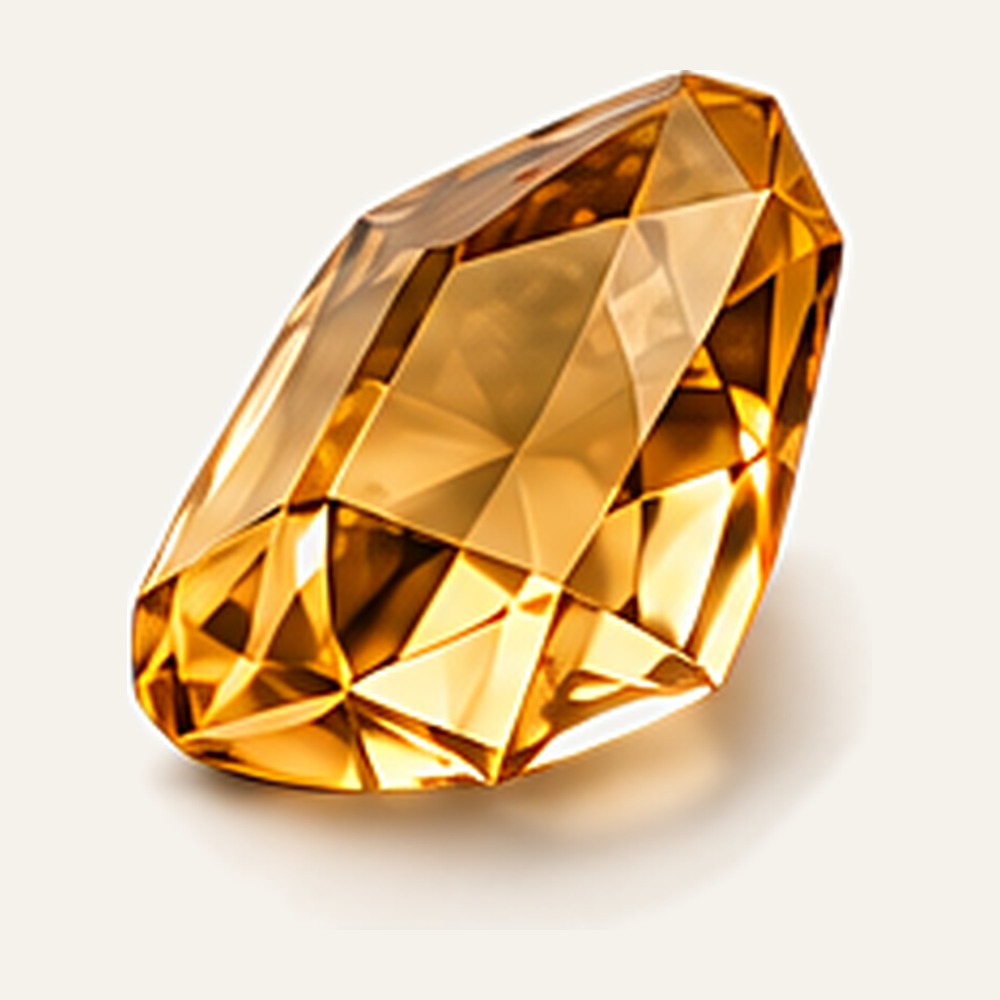 A faceted golden yellow citrine