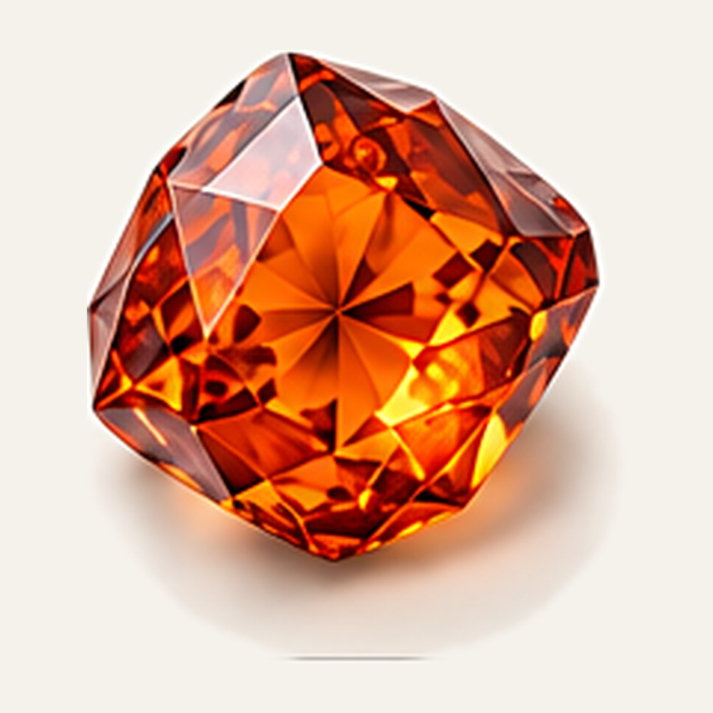 A faceted vivid orange spessartite garnet