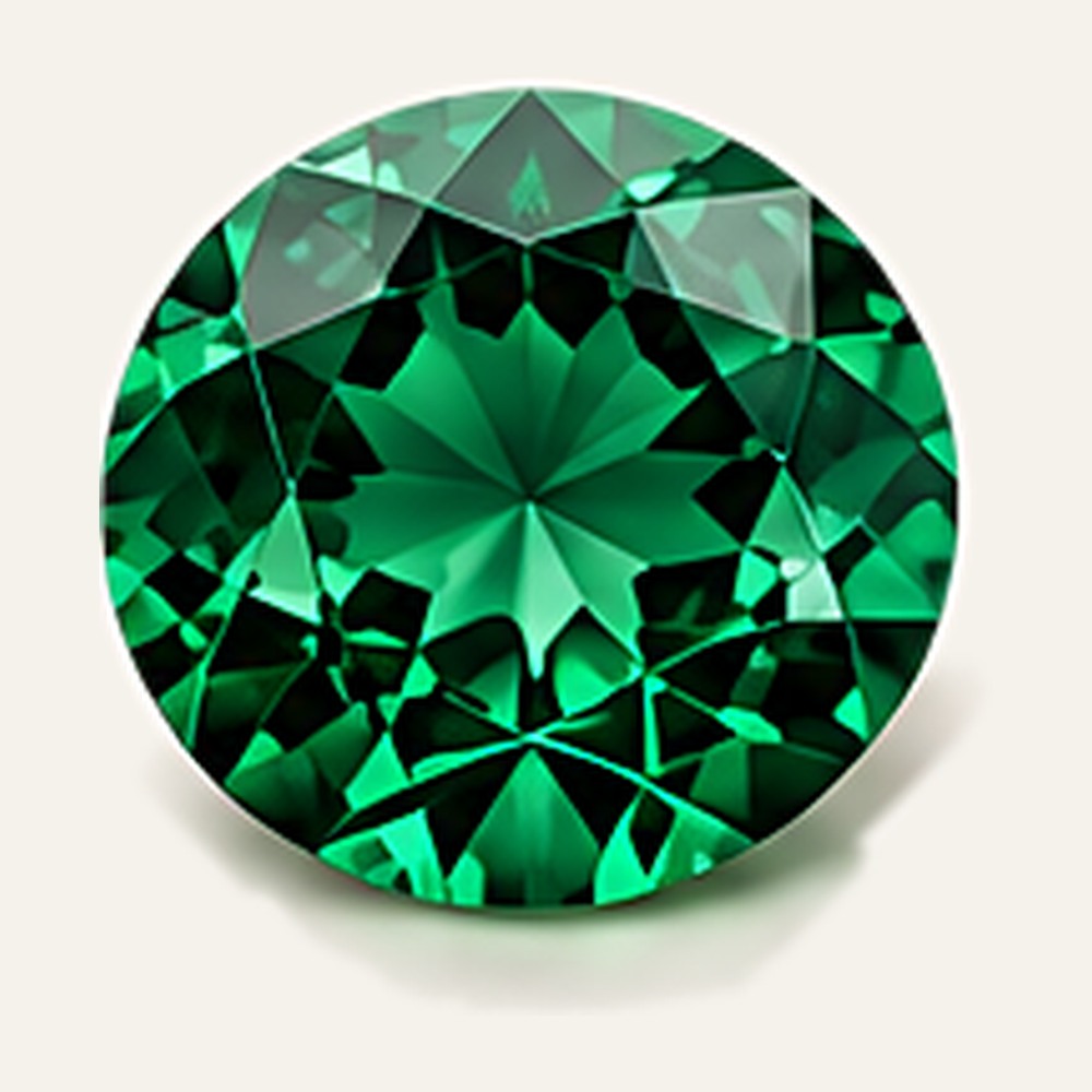 A round brilliant-cut green tsavorite garnet