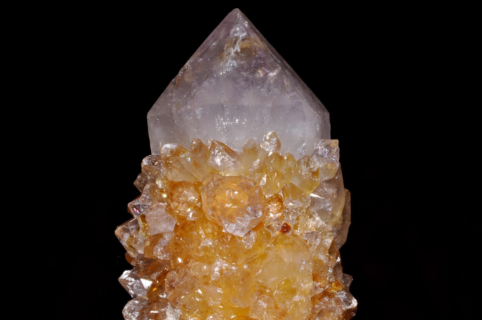 Citrine crystal mineral specimen — quartz var. amethyst, quartz var. citrine : Karibib District, Erongo Region, Namibia