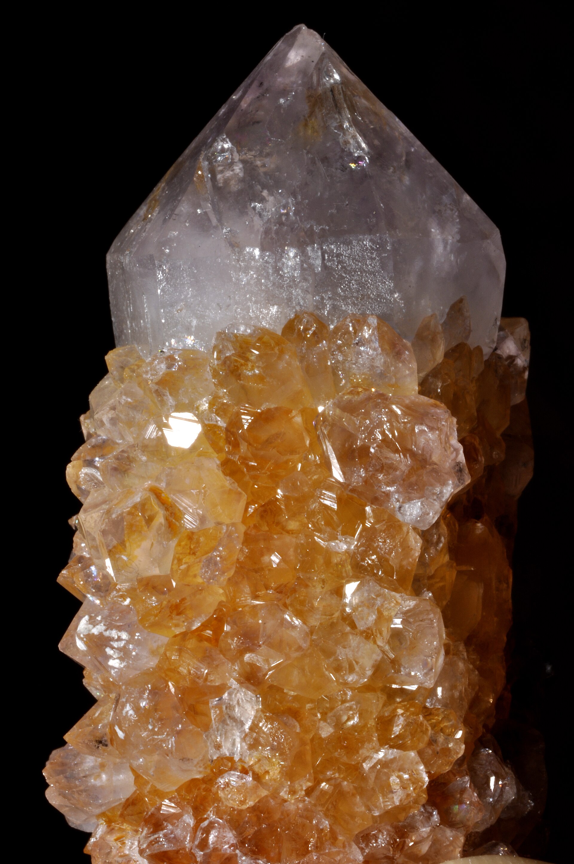 Citrine crystal mineral specimen — quartz var. amethyst, quartz var. citrine : Karibib District, Erongo Region, Namibia