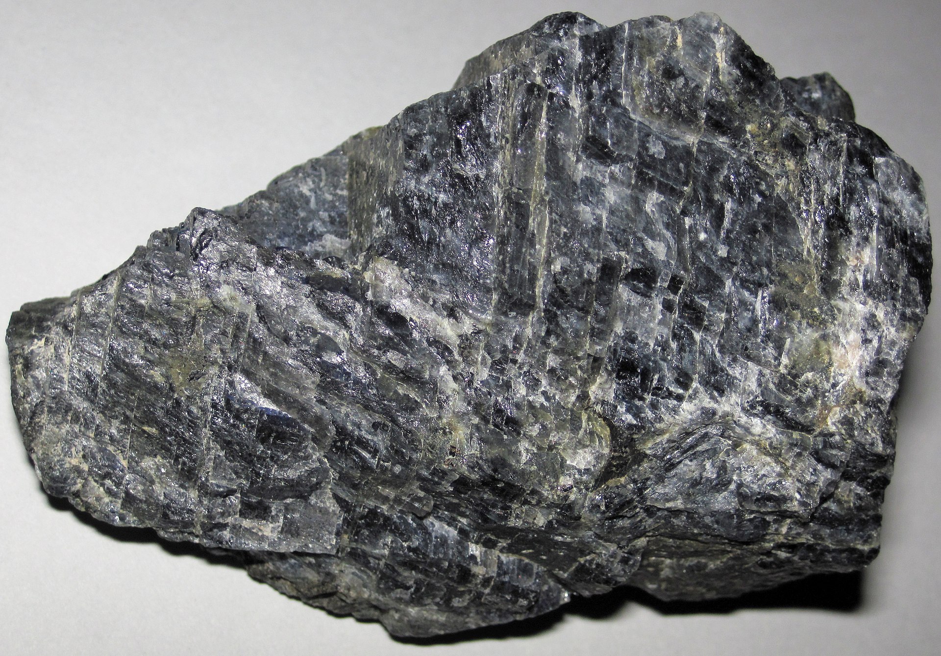 Labradorite mineral specimen — Labradorite from the Precambrian of Finland. A mineral is a naturally-occurring, solid, inorganic, c