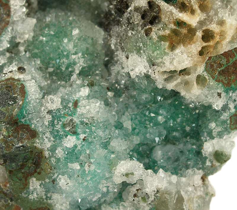 Malachite mineral specimen — Malachite, Quartz Locality: Concepción del Oro, Municipio de Concepción del Oro, Zacatecas, Mexico (