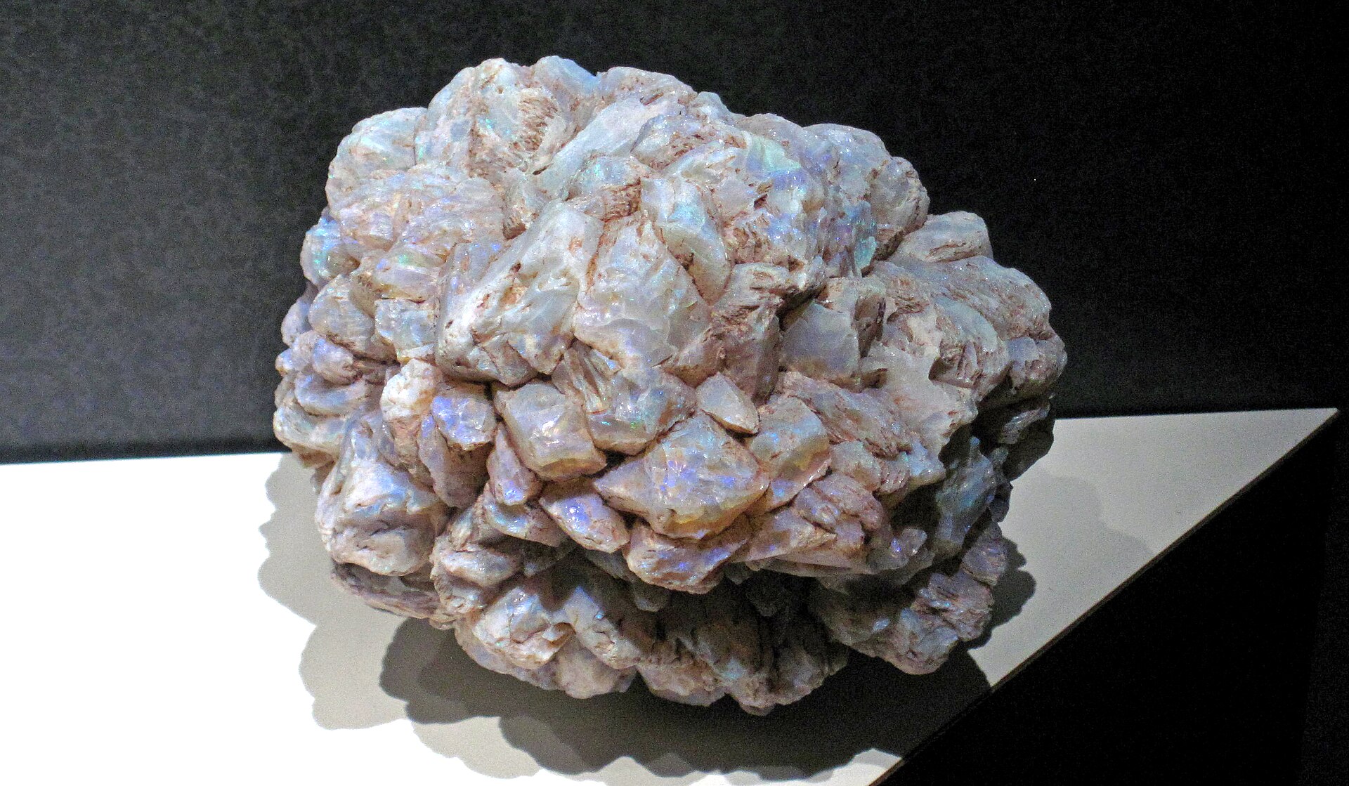 Opal mineral specimen — "Precious opal ("opal pineapple") from Australia. (CMNH 10146, Cleveland Museum of Natural History, 