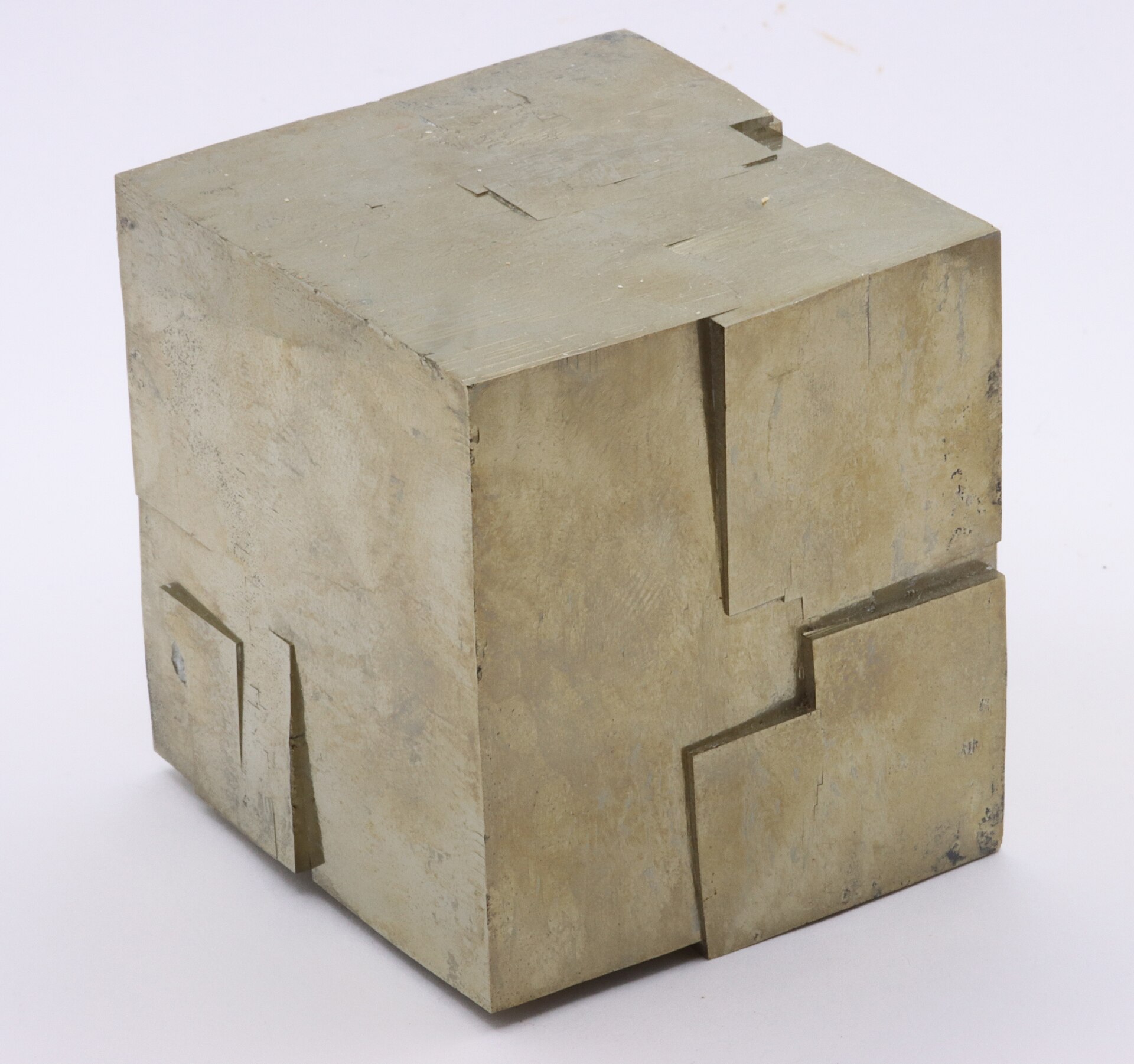 Pyrite mineral specimen — Cubic pyrite crystal from the Victoria Extension mine, Navajún (La Rioja) Spain. Growth zones appear