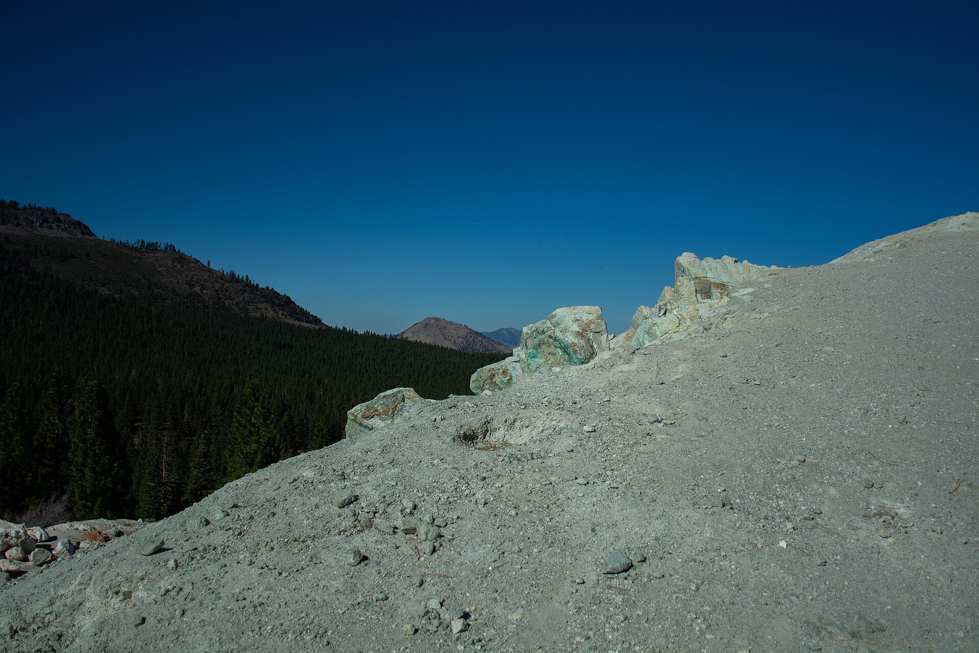 Quartz crystal mineral specimen — Quartz near the summit of Crystal Peak