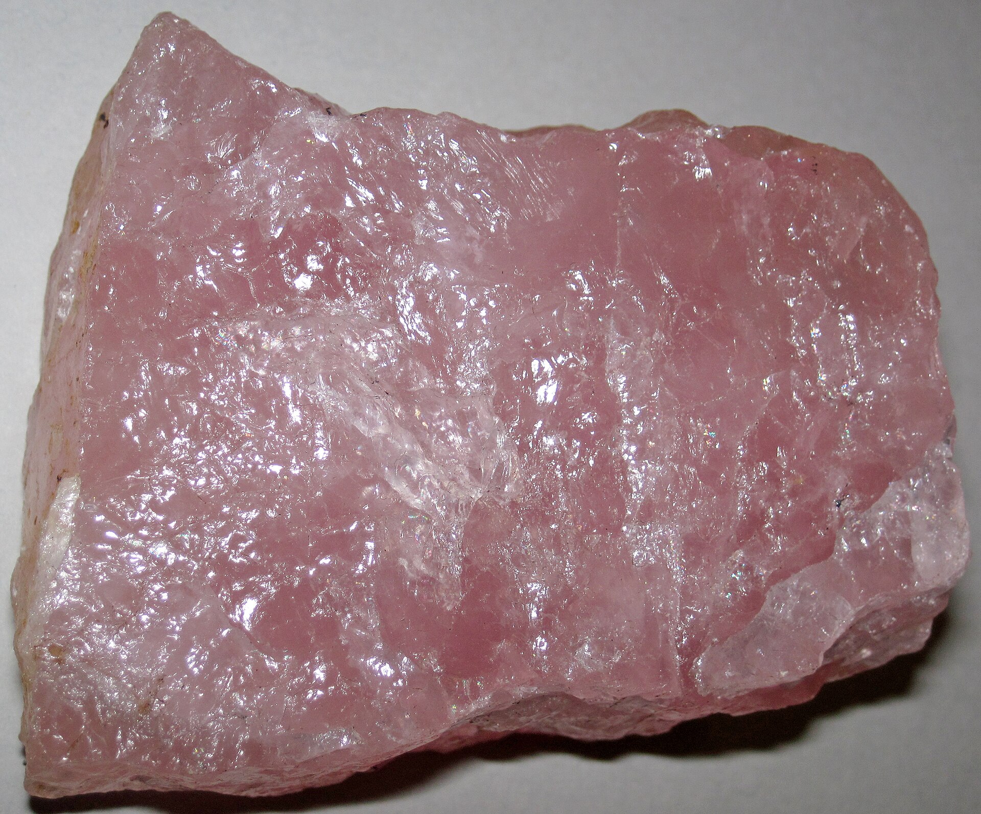 Rose quartz mineral specimen — A mineral is a naturally-occurring, solid, inorganic, crystalline substance having a fairly definite