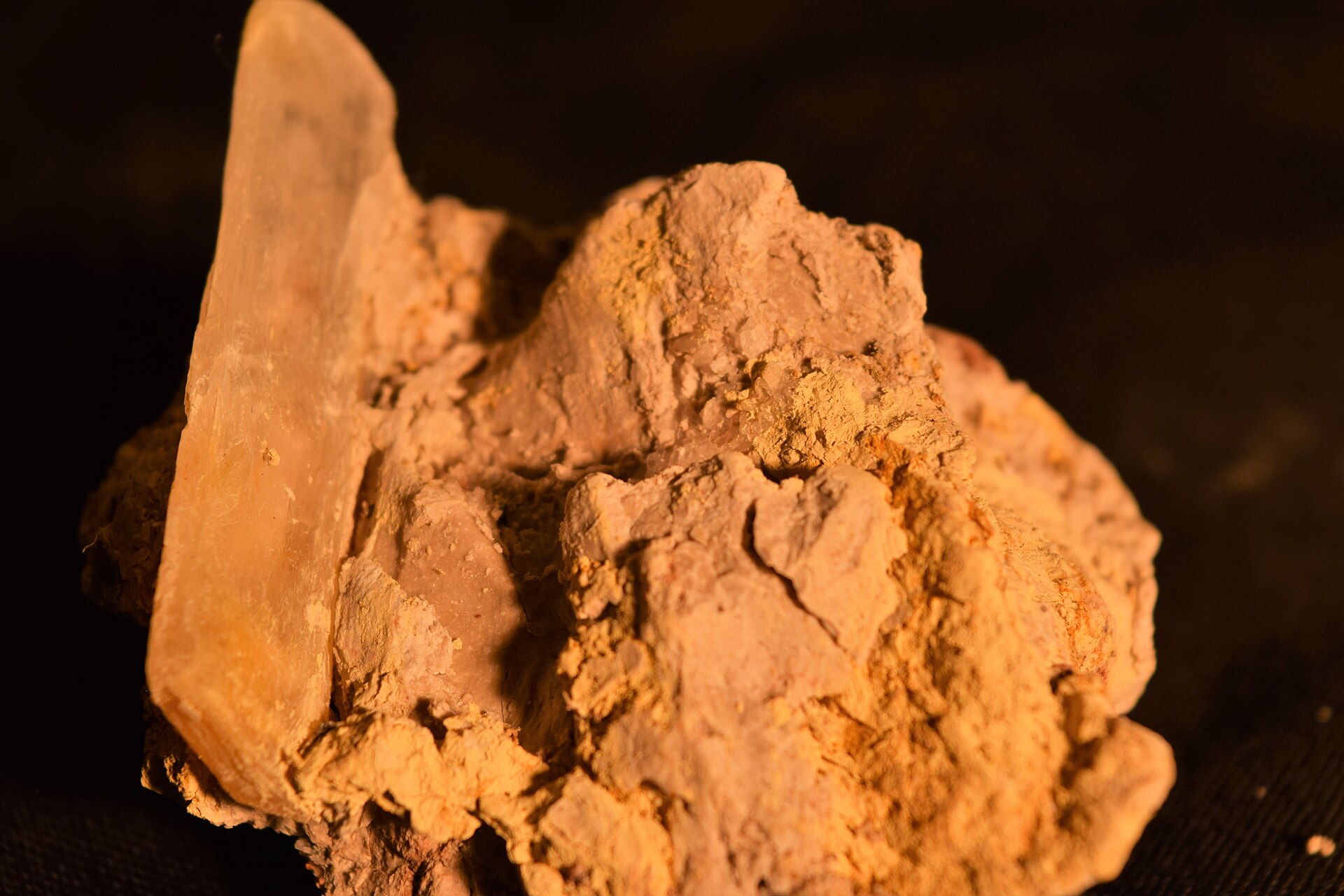Selenite mineral specimen — Large Gypsum var Selenite Crystal in Clay Matrix from Sandoval County, New Mexico