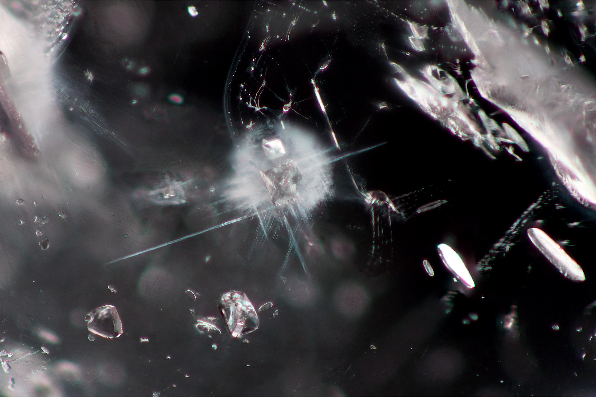 Spinel gemstone mineral specimen — Cosmic-like landscape inclusions in a gem spinel
