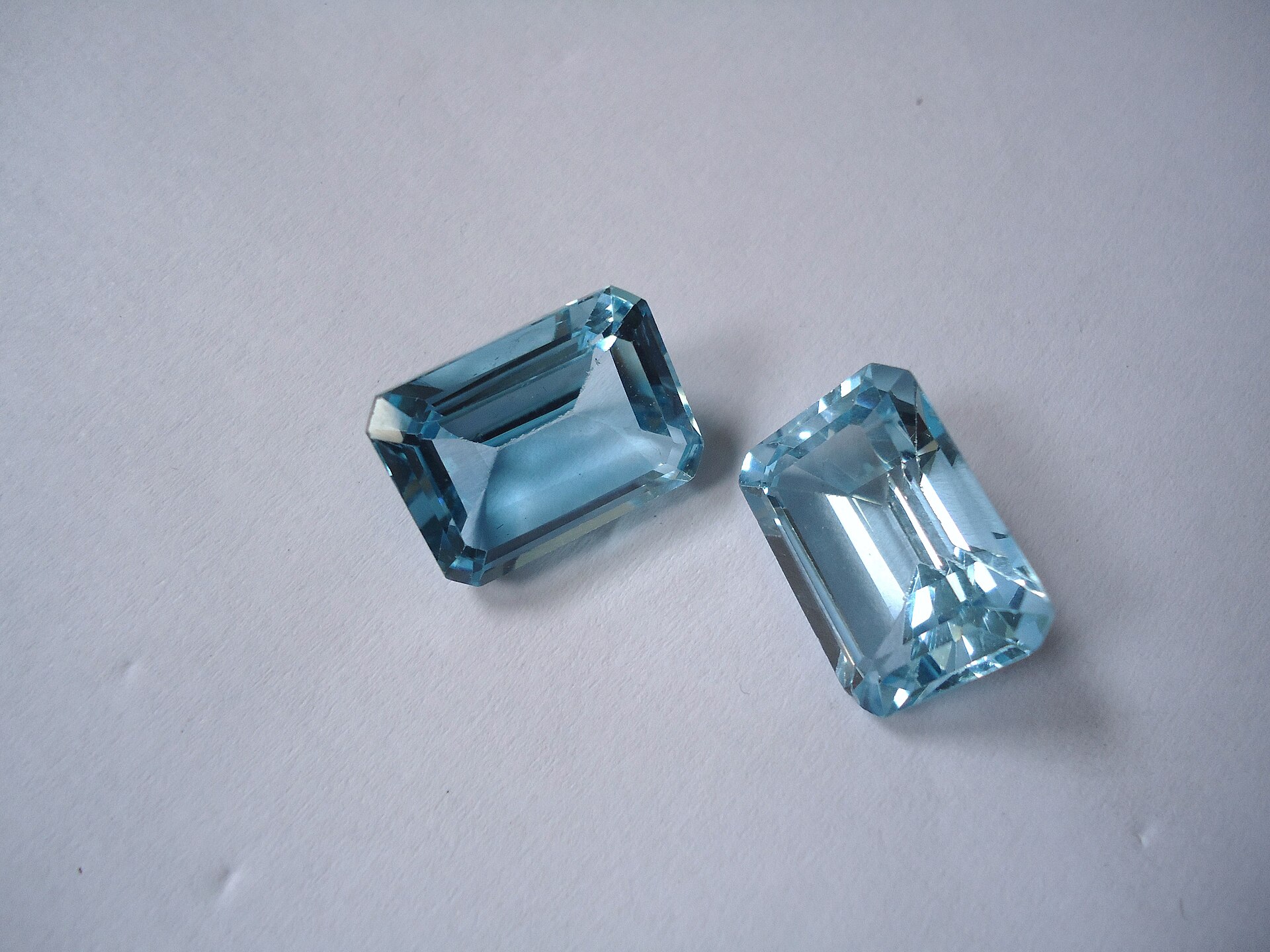 Topaz crystal mineral specimen — Blue topaz crystals from Brazil.