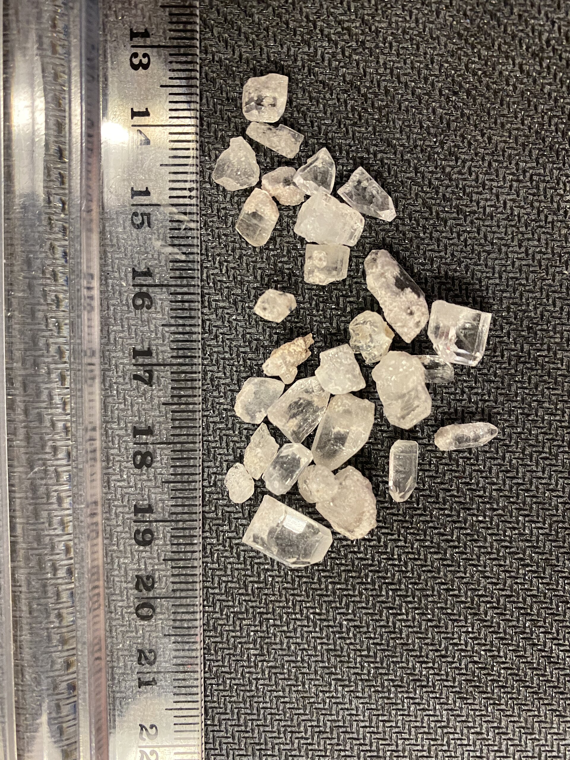 Topaz crystal mineral specimen — Topaz crystals from Topaz Mountain, Utah. Centimeter ruler for scale.